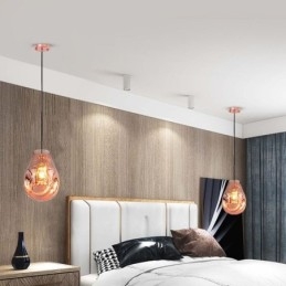 Lampada a sospensione colorata, lampada a isola in vetro a bolle di sapone