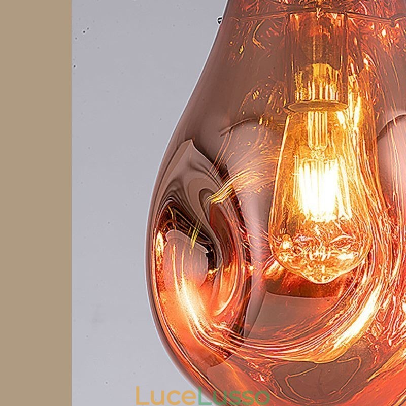 Lampada a sospensione colorata, lampada a isola in vetro a bolle di sapone
