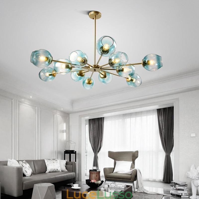 Lampada a sospensione in vetro nordico Lampada a forma di fagiolo magico Illuminazione a lampadario