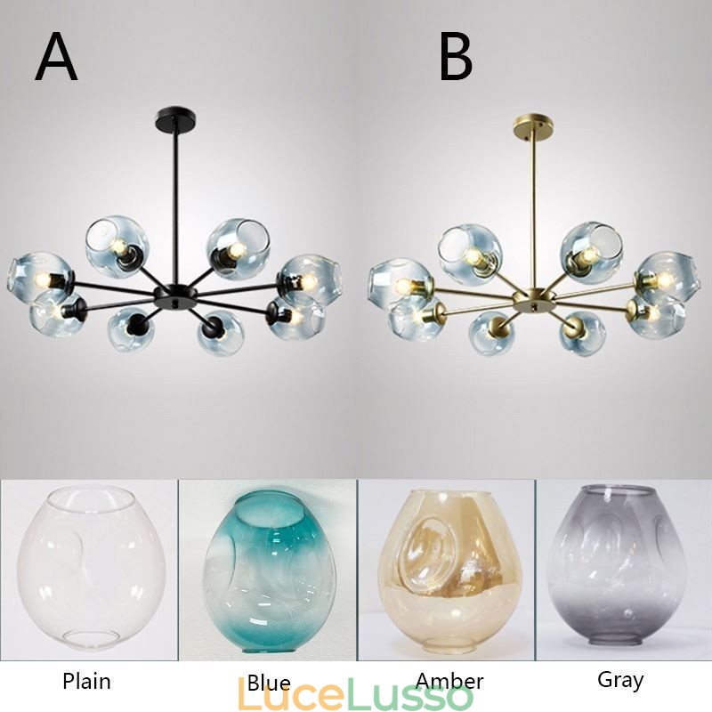 Lampada a sospensione in vetro nordico Lampada a forma di fagiolo magico Illuminazione a lampadario