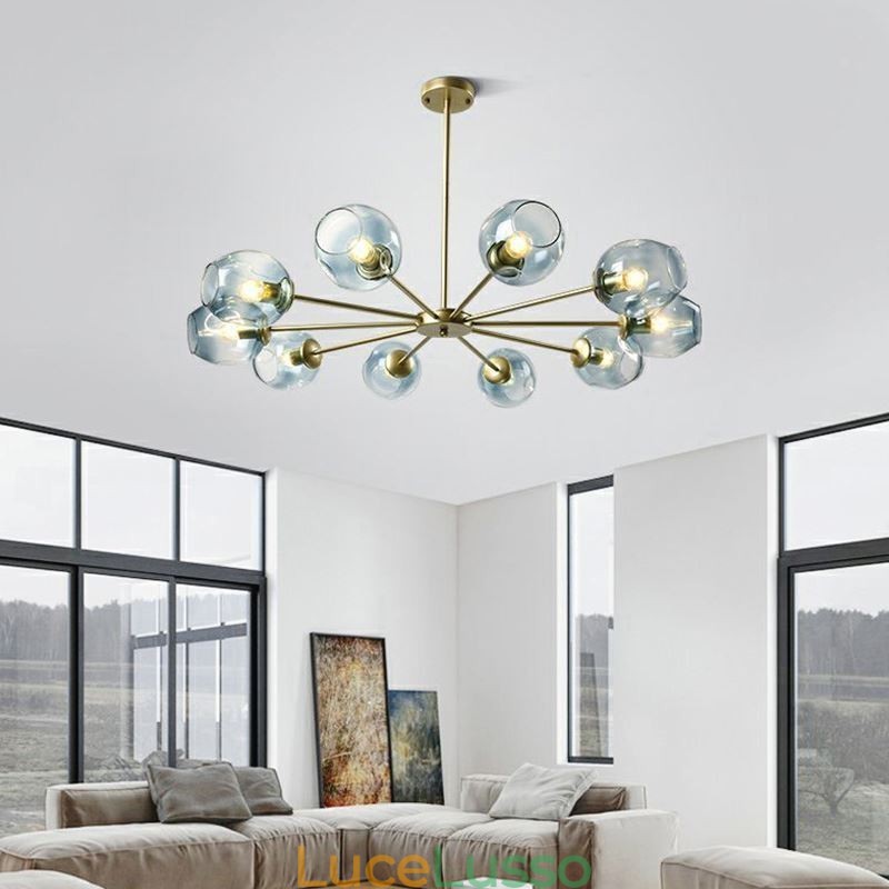 Lampada a sospensione in vetro nordico Lampada a forma di fagiolo magico Illuminazione a lampadario