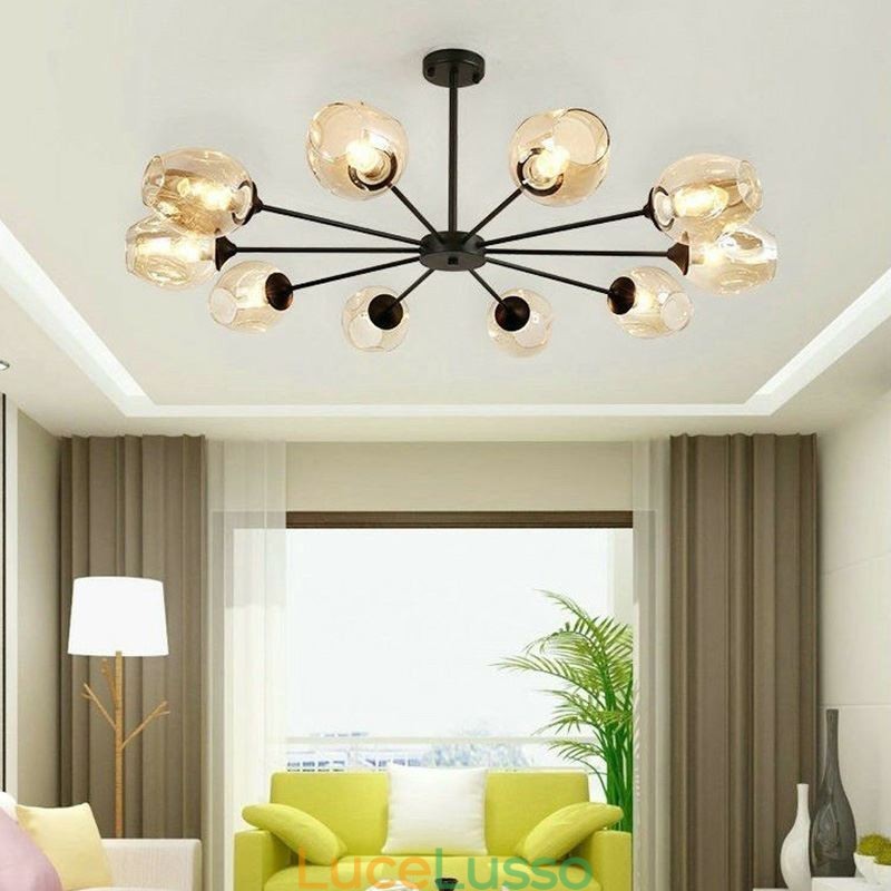 Lampada a sospensione in vetro nordico Lampada a forma di fagiolo magico Illuminazione a lampadario