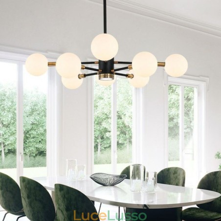 Lampada a sospensione in vetro nordico, lampada rotonda bianco latte, illuminazione a lampadario Lampada a sospensione in vetro nordico, lampada rotonda bianco latte, illuminazione a lampadario