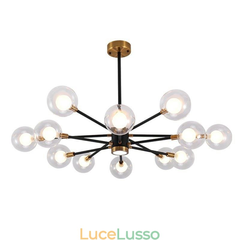 Lampada a sospensione in vetro nordico, lampada rotonda bianco latte, illuminazione a lampadario