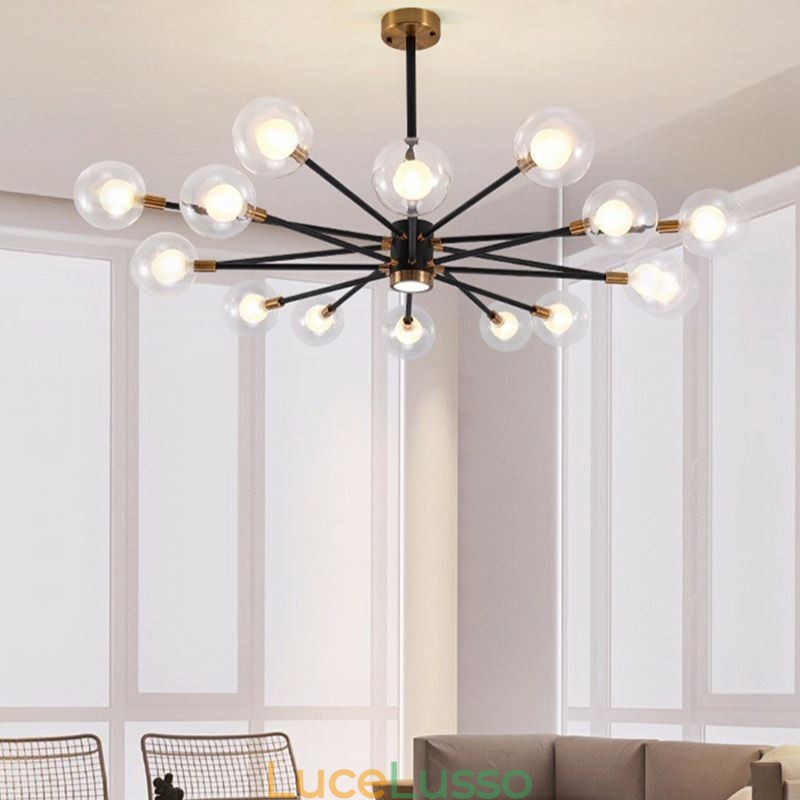 Lampada a sospensione in vetro nordico, lampada rotonda bianco latte, illuminazione a lampadario
