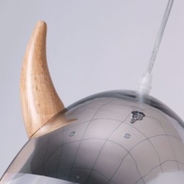 Lampada a sospensione classica in vetro con corno di legno Illuminazione creativa