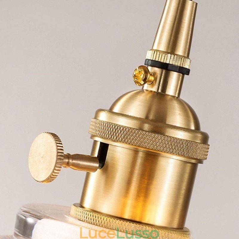 Lampada a sospensione in vetro trasparente a coste Jelly Jar con interruttore a torsione
