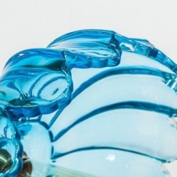 Lampada a sospensione moderna retrò in vetro con paralume a forma di fiore e interruttore a torsione
