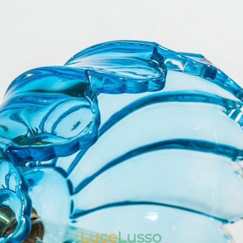 Lampada a sospensione moderna retrò in vetro con paralume a forma di fiore e interruttore a torsione