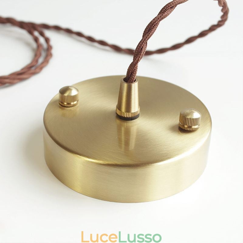 Lampada a sospensione in vetro trasparente a coste a forma di fiore con interruttore a torsione