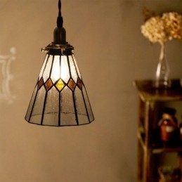Lampada da soffitto rustica Lampada a sospensione in vetro colorato