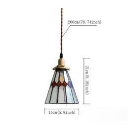 Lampada da soffitto rustica Lampada a sospensione in vetro colorato