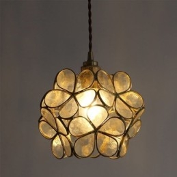 Lampada a sospensione creativa nordica in vetro per la casa, lampada a forma di petalo, lampada da comodino