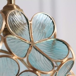 Lampada a sospensione creativa nordica in vetro per la casa, lampada a forma di petalo, lampada da comodino