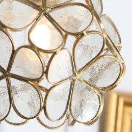 Lampada a sospensione creativa nordica in vetro per la casa, lampada a forma di petalo, lampada da comodino