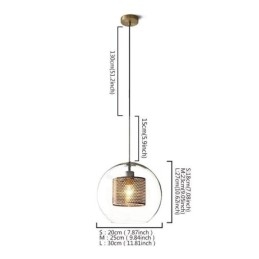 Lampada a sospensione nordica in vetro per la casa, lampada a forma di palla rotonda, lampada da comodino