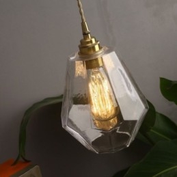 Lampada a sospensione retrò nordica in ottone e vetro, illuminazione per la casa, lampada a forma di torre