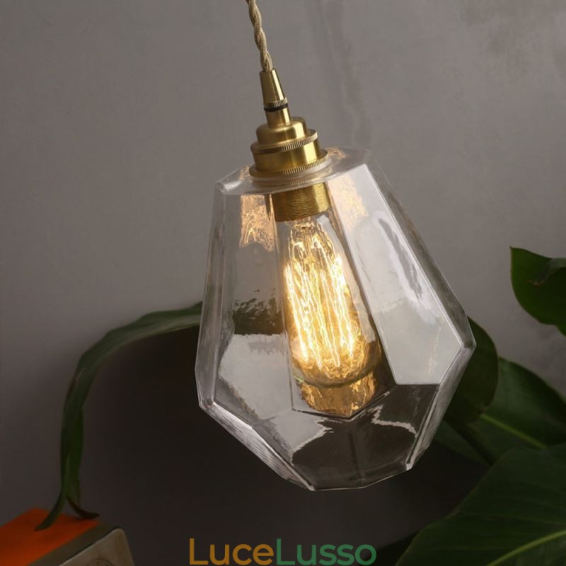 Lampada a sospensione retrò nordica in ottone e vetro, illuminazione per la casa, lampada a forma di torre