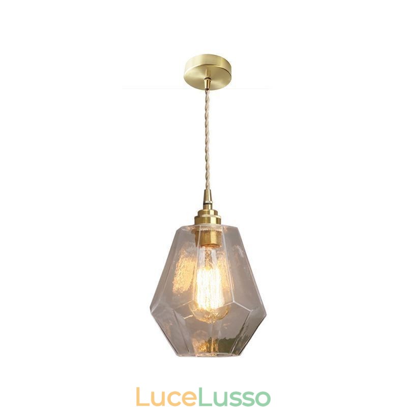 Lampada a sospensione retrò nordica in ottone e vetro, illuminazione per la casa, lampada a forma di torre