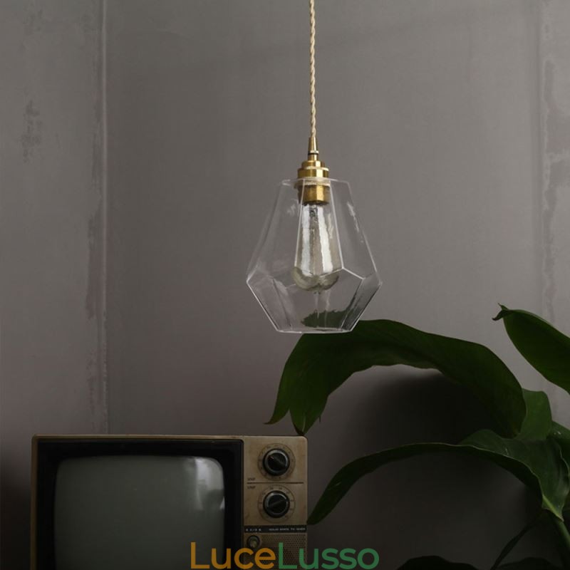 Lampada a sospensione retrò nordica in ottone e vetro, illuminazione per la casa, lampada a forma di torre