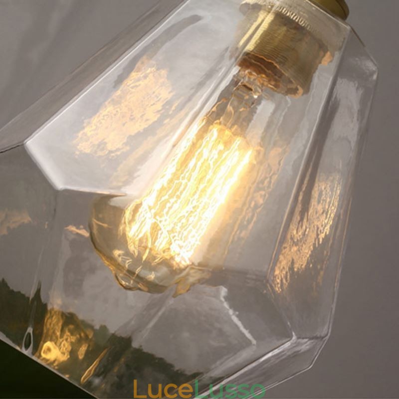Lampada a sospensione retrò nordica in ottone e vetro, illuminazione per la casa, lampada a forma di torre