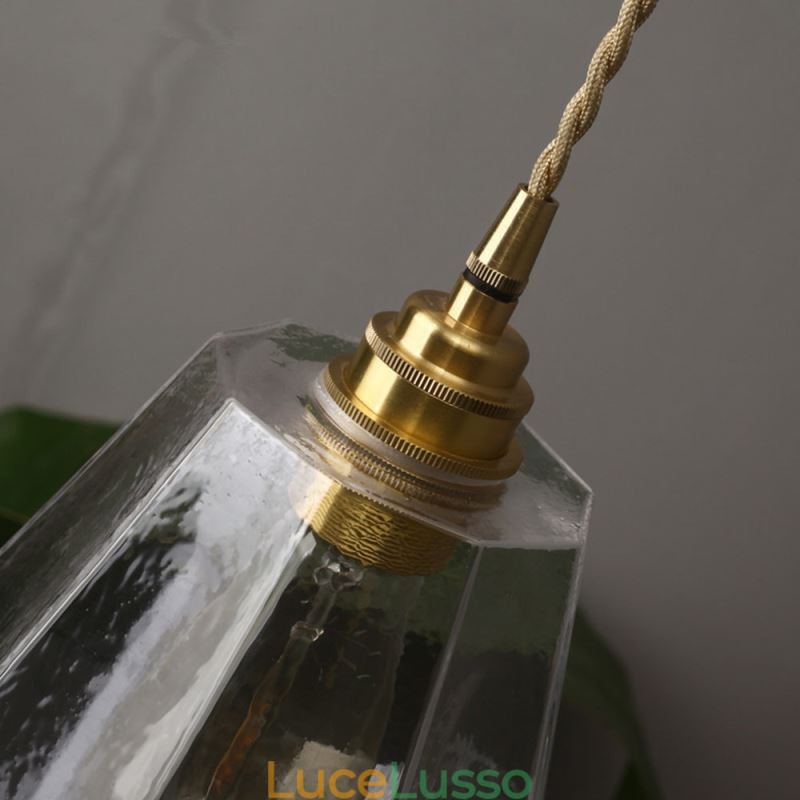 Lampada a sospensione retrò nordica in ottone e vetro, illuminazione per la casa, lampada a forma di torre