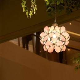 Lampada a sospensione creativa nordica in vetro per illuminazione domestica a forma di petalo