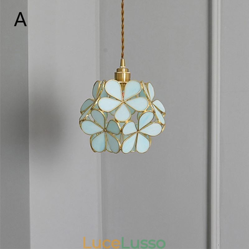 Lampada a sospensione creativa nordica in vetro per illuminazione domestica a forma di petalo
