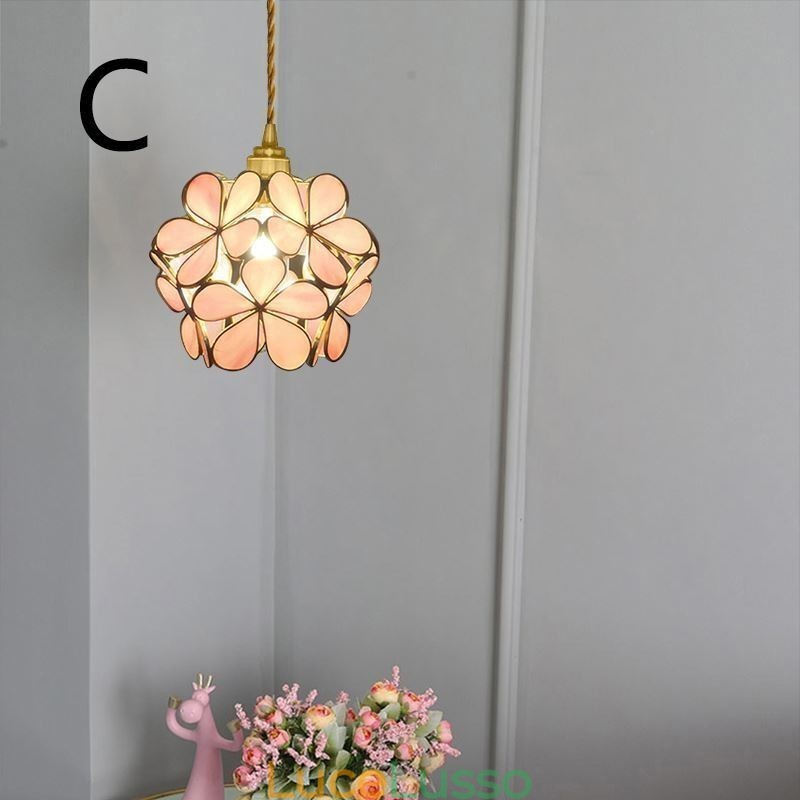 Lampada a sospensione creativa nordica in vetro per illuminazione domestica a forma di petalo