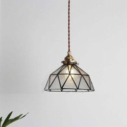 Lampada a sospensione geometrica in vetro colorato
