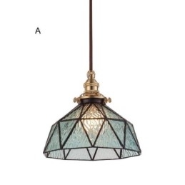 Lampada a sospensione geometrica in vetro colorato
