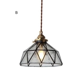 Lampada a sospensione geometrica in vetro colorato