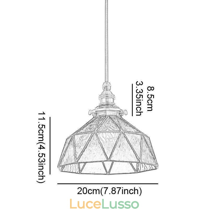 Lampada a sospensione geometrica in vetro colorato