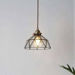 Lampada a sospensione geometrica in vetro colorato