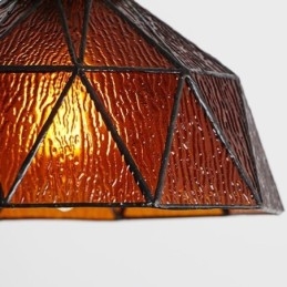 Lampada a sospensione geometrica in vetro colorato