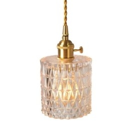 Lampada a sospensione in vetro rigato Jelly Jar Light