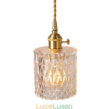 Lampada a sospensione in vetro rigato Jelly Jar Light Lampada a sospensione in vetro rigato Jelly Jar Light