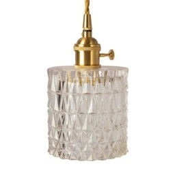 Lampada a sospensione in vetro rigato Jelly Jar Light