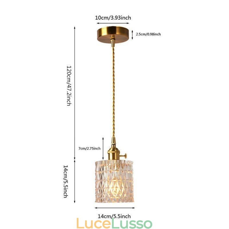 Lampada a sospensione in vetro rigato Jelly Jar Light