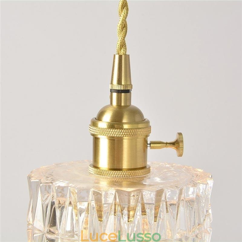Lampada a sospensione in vetro rigato Jelly Jar Light