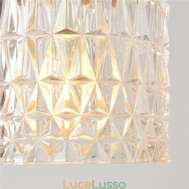 Lampada a sospensione in vetro rigato Jelly Jar Light