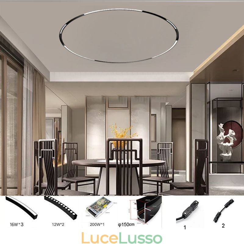 Faretto da binario circolare magnetico da incasso 150 cm