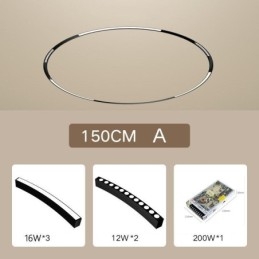 Faretto da binario circolare magnetico da incasso 150 cm
