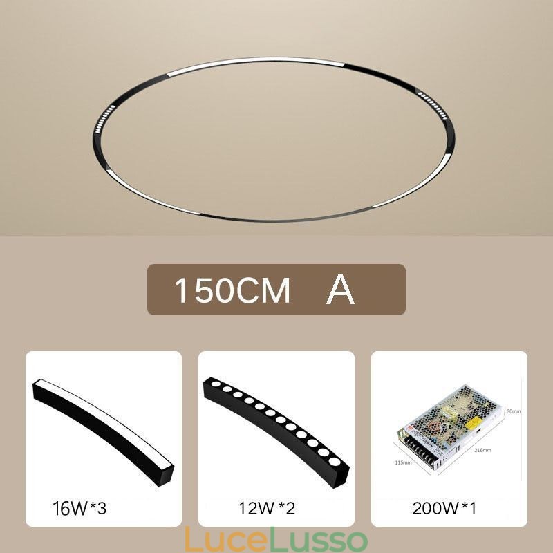 Faretto da binario circolare magnetico da incasso 150 cm