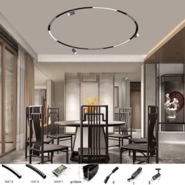 Faretto da incasso magnetico circolare da binario Luce decorativa 150cm