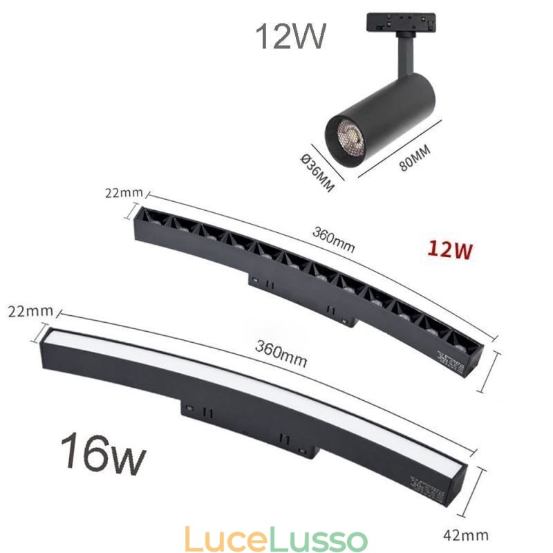 Faretto da incasso magnetico circolare da binario Luce decorativa 150cm