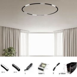 Faretto da incasso magnetico circolare da binario, luce decorativa da 100 cm