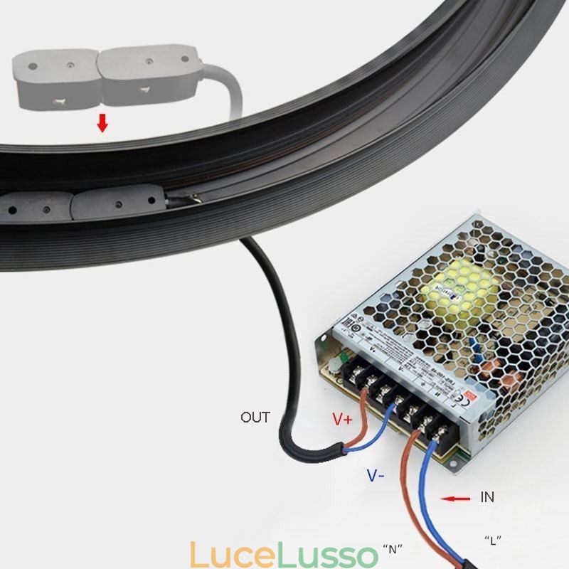 Faretto da incasso magnetico circolare da binario, luce decorativa da 100 cm