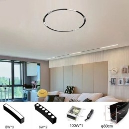 Faretto da incasso magnetico circolare da binario Luce decorativa 80cm