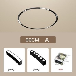 Faretto da incasso magnetico circolare da binario Luce decorativa 80cm